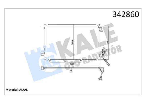 KALE 342860 KLIMA RADYATORU KONDENSERİ FIESTA VI 1.25 1.4 16V 1.4TDCI 08 >14 8V5119710BD-8V5119710BB-AP3J19710CA ürün görseli 1