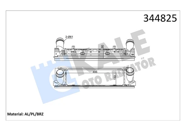KALE 344825 TURBOSARJ RADYATORU BMW N13 N47 B47 F20 F21 F22 F23 F30 F31 F34 F35 F32 F33 F36 17517600530 ürün görseli 1