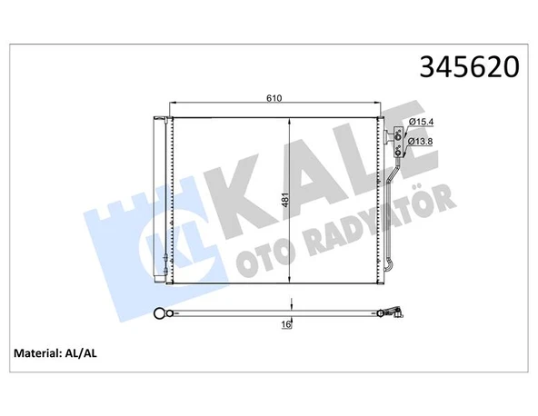 KALE 345620 KLIMA RADYATORU BMW F07 F10 F11 F18 64536805453 ürün görseli