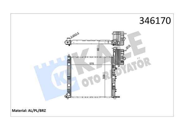 KALE 346170 MOTOR SU RADYATORU MERCEDES VITO W638 96>03 KLIMASIZ A6385011601 ürün görseli
