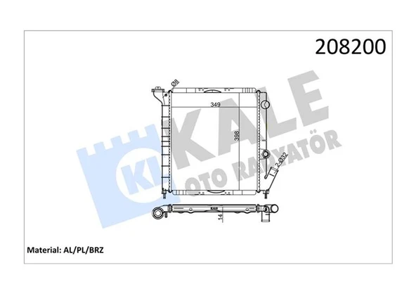KALE 0530301AB RADYATÖR AL/PL/BRZ 9 GTL-EXPRESS 1.1 7700773968-7702146438-7702159882 ürün görseli 1