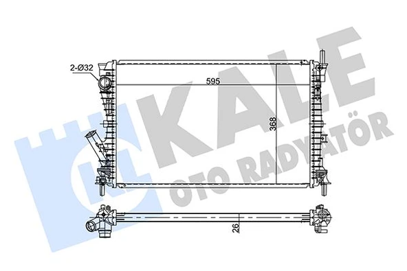 KALE 354260 RADYATÖR FIESTA V-FUSION 1.6TDCI AC KLİMASIZ MEK 593x379x26 ME5S6H8005AD-5S6H8005AC-1344810 ürün görseli 1