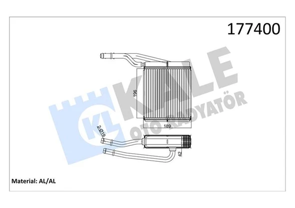KALE 0289892AB KALORİFER RADYATÖRÜ FOCUS-TOURNEO CONNECT 1.6 16V-1.8 16V-1.8 TDI 207x196x27 2 SIRA ALB 1062254-XS4H18476AB ürün görseli 1