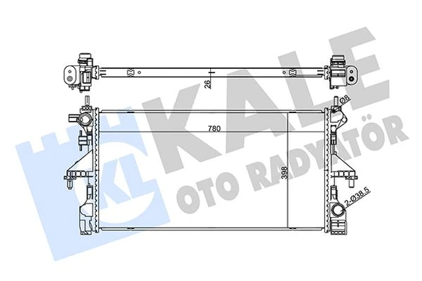 KALE 355550 SU RADYATÖRÜ PEUGEOT BOXER-CITROEN JUMPER 2.0-2.2 BlueHDI 1680410280-1626264480-1613996380 ürün görseli 1