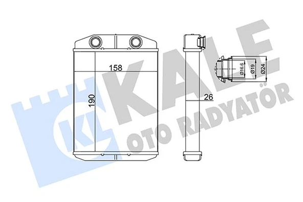 KALE 355230 KALORİFER BRAZING FIAT PANDA-500-500 C-LANCIA YPSILON-ABARTH 500-595-695 KALORİFER 77366093 ürün görseli