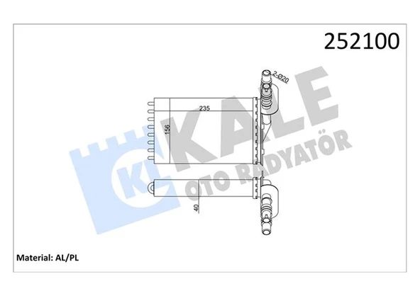 KALE 0585862AL KALORİFER RADYATÖRÜ 2 SIRA AL PL CLIO II-KANGOO 98-> 7701044790 ürün görseli