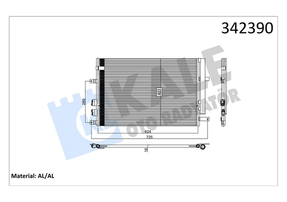 KALE 342390 KLİMA RADYATÖRÜ ALFA ROMEO 159 1.9 JTDM -2005 > 606x408x16 60694767-50507287-60698005 ürün görseli 1