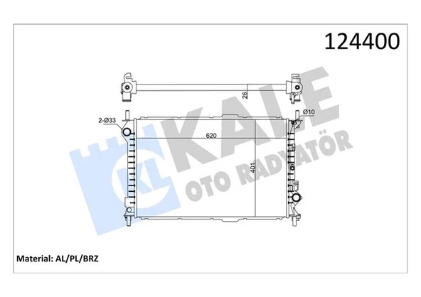 KALE 0223281AB MOTOR SU RADYATORU CONNECT 1.8TDCI 75 90PS 03>09 KLIMASIZ 1365996-2T148005AD-2T148005CC ürün görseli 1