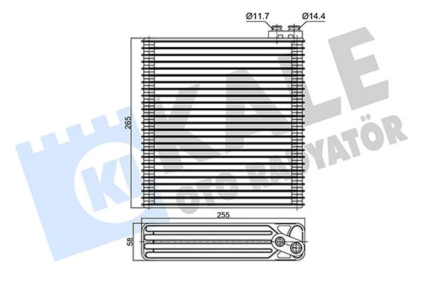 KALE 350150 EVAPORATOR TOYOTA COROLLA 1.4-1.6 2.0D-4D 01-08 BRAZING AL/AL 255X265X58 8850102060-8850102080 ürün görseli 1