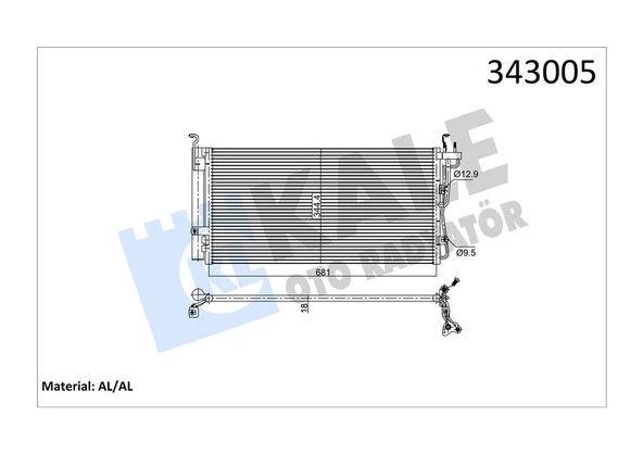 KALE 343005 KLİMA KONDENSERİ HYUNDAI SONATA IV-XG AL-AL 9760638004 ürün görseli 1
