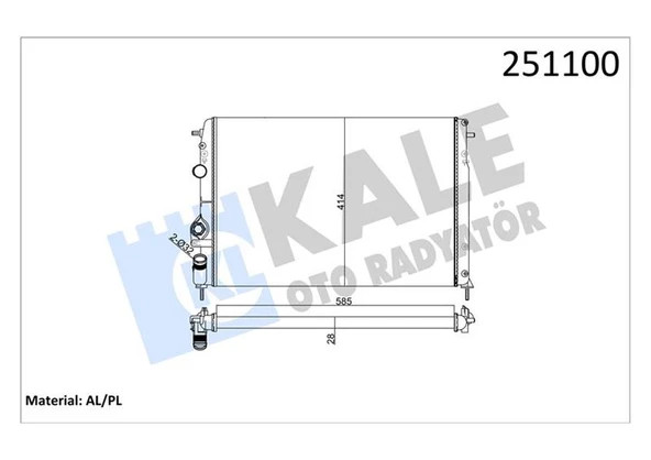 KALE 0520262AL RADYATÖR MGN 2.0I 16V-MGN CLASSIC 1.4I 16V 2 SIRA AL PL SİSTEM 8200189286 ürün görseli 1