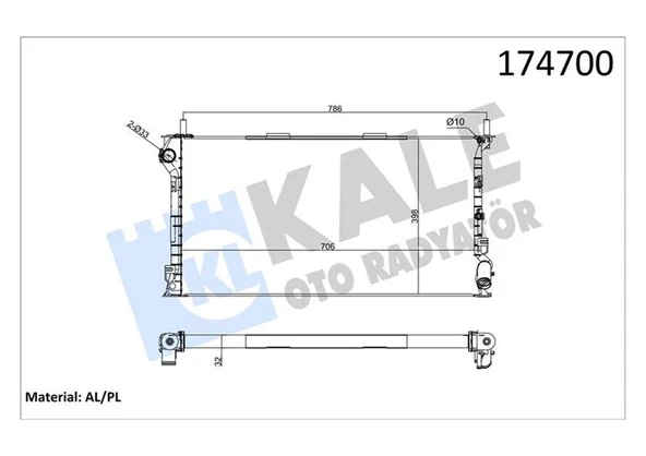 KALE 0224292AL MOTOR SU RADYATORU CONNECT 1.8TDCI 75PS 90PS 110PS 02>KLIMALI 2 SIRA AL PL 4T168005GA-8T168005BB-1365996 ürün görseli 1