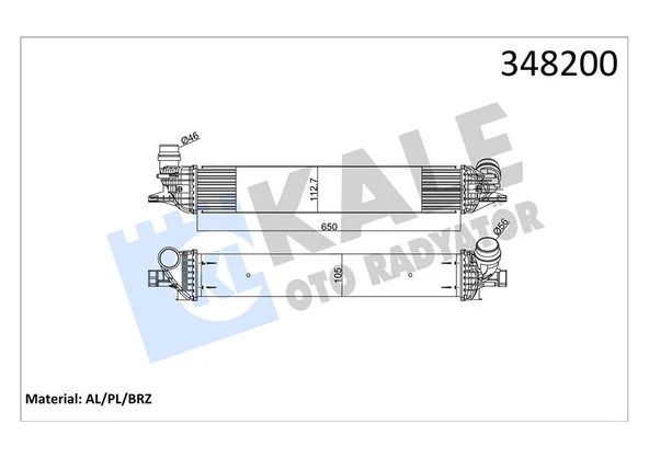 KALE 348200 TURBO RADYATÖRÜ INTERCOOLER LGN III 2.0 DCI AL-PL-BRZ 652x112x108 144960001R ürün görseli 1
