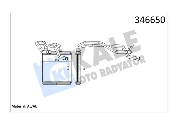 KALE 346650 KALORİFER RADYATÖRÜ NISSAN QASHQAI 1.6L HR16DE J10 06-13/ 2.0L MR20DE J10 JJ10 07-12/ 1.5L Dci K9K d izel J10DE 06-13 / X-TRAIL 2.0L M9R T31 dizel 07->/ 2.0L MR20DE T31 07-> - ALEMİNYUM 27 ürün görseli