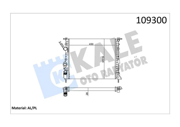 KALE 0514172AL RADYATÖR MGN-SCENIC 1.6 1.4 E7J 2 SIRA AL PL SİSTEM 7700838134-7700836301-7702258282 ürün görseli 1