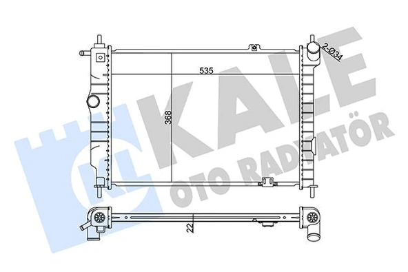 KALE 370700 SU RADYATÖRÜ OPEL ASTRA F 1.4 1.6 1.8 16V 2.0 GSI 91 > MT BRAZING 535x368x22 52455053 1300108-1300134-90443465-52455043 ürün görseli 1