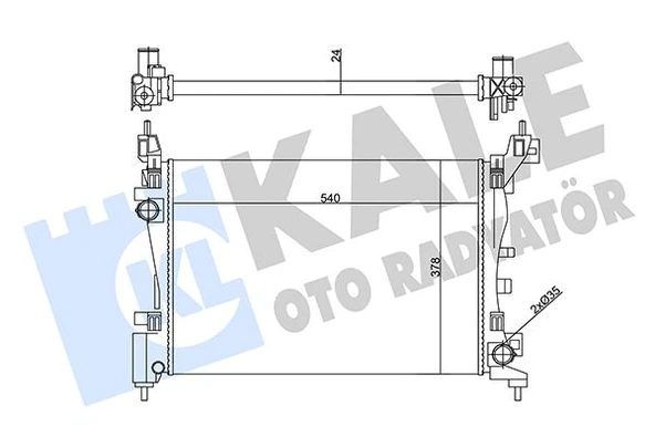 KALE 356435 SU RADYATÖRÜ FIAT PUNTO-FIORINO-QUBO 1.2 1.4 1.4 16V 05 > MT AC NAC MEKANİK 540x378x24 51864284-55700447 ürün görseli 1