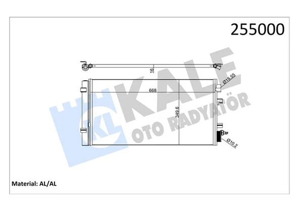 KALE 050ABC060 KLİMA RADYATÖRÜ KONDENSER RENAULT FLUENCE 09> MEGANE III 09> SCENIC III 09> 1.2TCe 1.5dCi 1.6 1.9dCi 2.0 921000294R-921003293R-921009956R ürün görseli 1