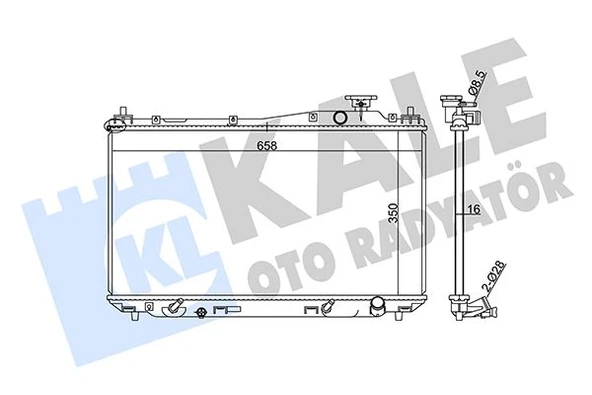 KALE 356900 RADYATÖR CIVIC VII OTOMATİK AL/PL/BRZ 350x658x16 19010PLMA51-19010PMMA02-19010PLCJ01 ürün görseli