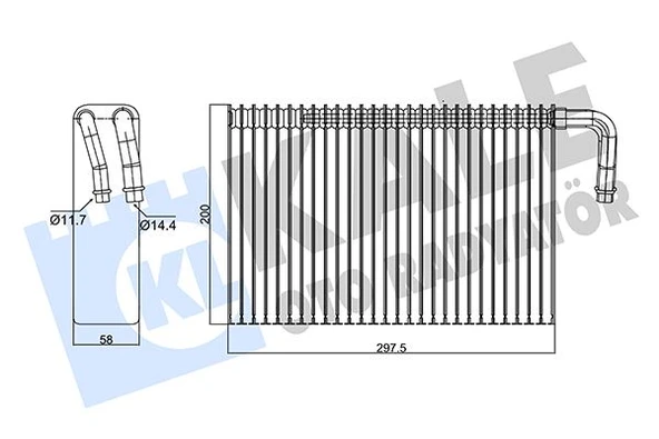 KALE 350105 EVAPORATOR BMW E39 E53 RANGE ROVER 3 VOGUE L322 02>12 64118385560-JQB000160 ürün görseli 1