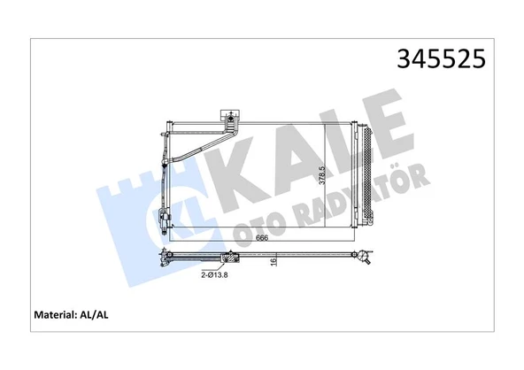 KALE 345525 KLIMA RADYATORU MERCEDES SLK-CLASS R171 04>11 A1715000354 ürün görseli 1