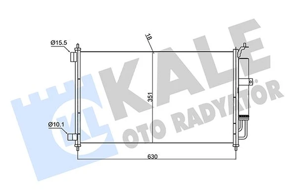 KALE 382520 KLİMA KONDASER RADYATÖRÜ NISSAN JUKE 10>19 1.6 MICRA III K12 03>10 1.2 NOTE E11. NE11 06>12 1.4 92100EL00A-92100AX80B-92100AX801 ürün görseli 1
