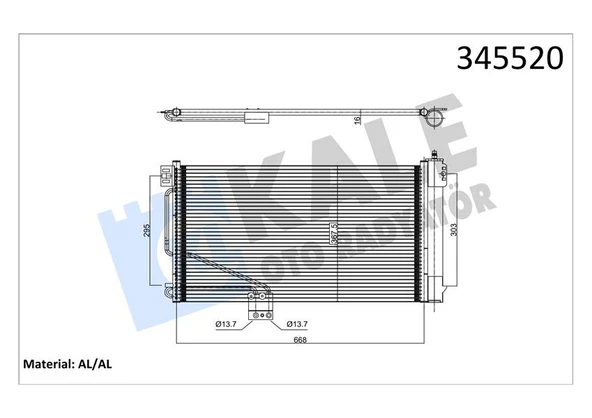 KALE 345520 KLIMA RADYATORU MERCEDES SLK-CLASS R171 04>11 A1715000154 ürün görseli 1