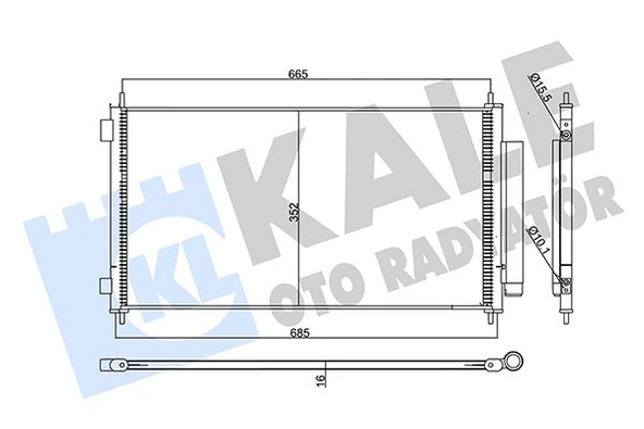 KALE 358075 KONDENSER HONDA CR-V III 2.0 2.2 06- AL/AL 80110SWWG01-80110SWWG02-80110SWYG01 ürün görseli 1