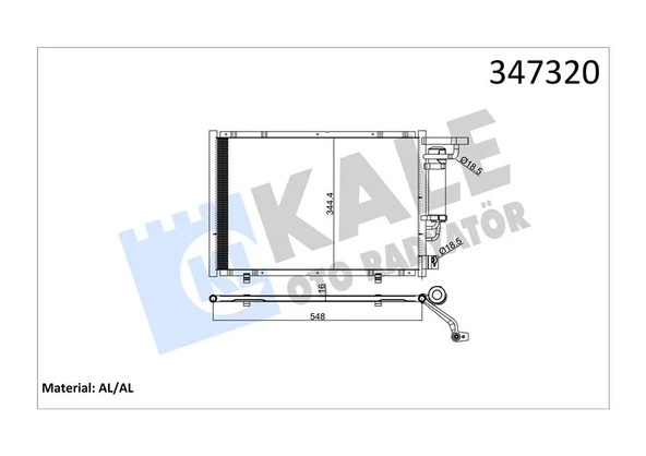 KALE 347320 KLIMA RADYATORU KOMPLE B-MAX 12>1.4-1.6 TI TOURNEO COURIER C4A 14> 1.5-1.6 TDCI FIESTA VI 08>14 1.25-1.4-1.6 TI ET7119710BA 1834039 ET71 19710 BA ürün görseli 1