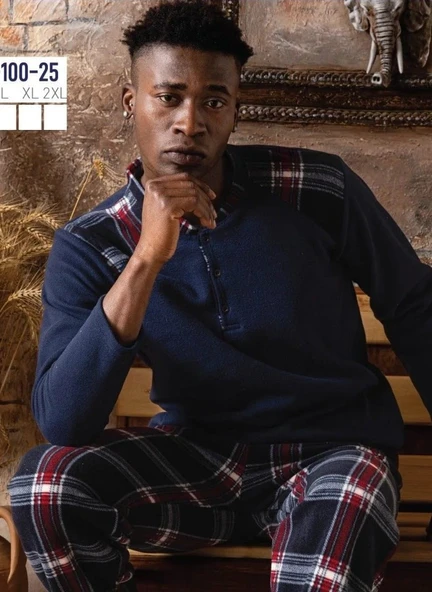 ERKEK UZUN KOLLU LARGE POLAR PİJAMA TAKIMI ürün görseli