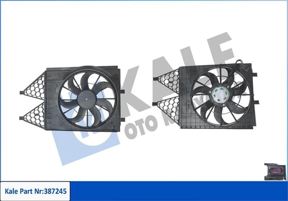 KALE 387245 FAN GRUBU SEAT CORDOBA 02<09-IBIZA IV 08<16-TOLEDO IV 12<19-SCODA FABIA I-II 99<08-RAPID 12<19-VOLKS WAGEN POLO 09> 1.2 1.4-1.9TDI 1.4-1.6 16V 250-80W 394MM 12V DAVLUMBAZLI FAN MOTORU 6Q09 ürün görseli 1