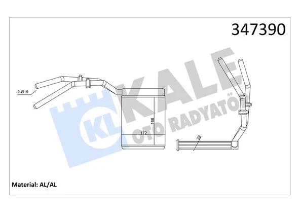 KALE 347390 KALORIFER RADYATORU FOCUS II 03>11 FOCUS II C MAX 04>11 KUGA 08>12 MAZDA 3 06>09 MAZDA 5 05> VOLVO C30 C70 II S40 II V50 06>12 3M5H18B359AB-1253187-1301838 ürün görseli 1