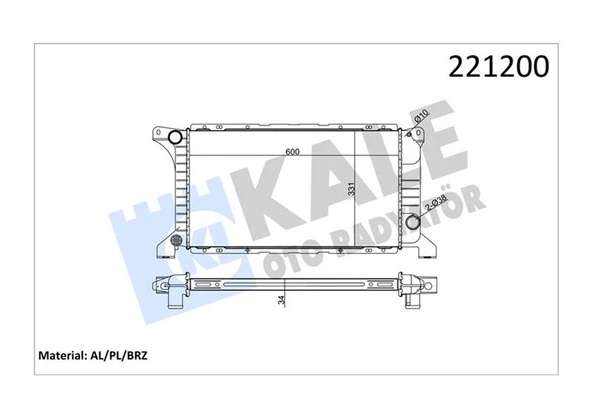 KALE 0206151AB MOTOR SU RADYATORU TRANSIT T12 T15 92>98 1 SIRA ALB KISA TIP OLCU 600 331 34 92VT8005A1A-92VT8005AA ürün görseli 1
