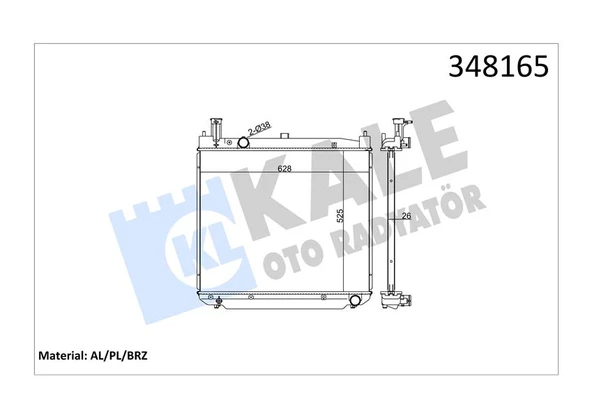 KALE 348165 RADYATÖR AL/PL/BRZ HIACE III-HIACE IV-HIACE V MT 1640030110-1640030240 ürün görseli 1