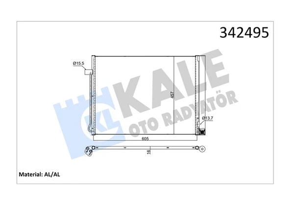 KALE 342495 KLIMA RADYATORU BMW E70 F15 E71 F16 64509239992 ürün görseli 1