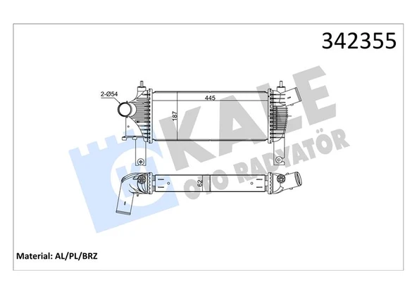 KALE 342355 TURBO RADYATÖRÜ INTERCOOLER NISSAN NAVARA-PATHFINDER AL-PL-BRZ 14461EB360 ürün görseli 1