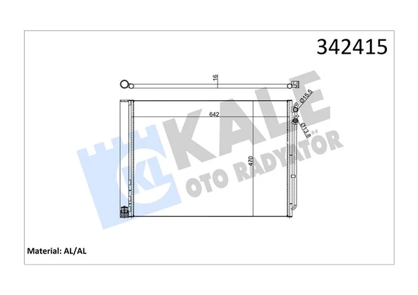 KALE 342415 KLIMA RADYATORU BMW F07 F10 F11 F18 F06 F12 F13 F01 F02 64509109723 ürün görseli 1