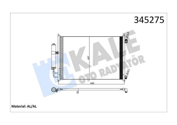 KALE 345275 KLİMA KONDENSERİ NISSAN X-TRAİL DİZEL-BENZİN 07 > 642X388X16 OTO.-MEK. AL/AL 92100JG000 ürün görseli 1
