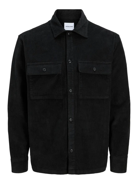 JJEPERFECT CORDUROY OVERSHIRT LS SN Black Black S ürün görseli