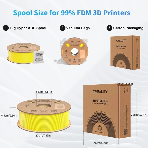 Creality Hyper Abs Sarı Filament 1.75mm 1000Gr - Urhanshop Yetkili Satış - Resim 5