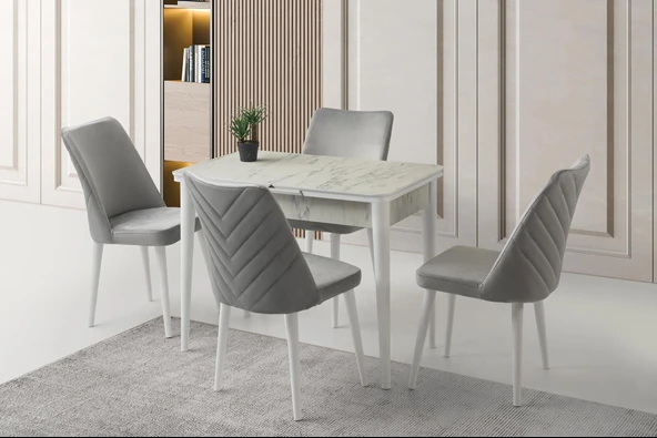 Tekno Venedik MDF Açılır Mutfak Masa Sandalye Takımı 60x100 ürün görseli 1