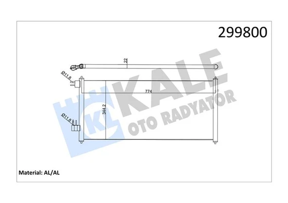 KALE 020ABC040 KLIMA RADYATÖRÜ CONNECT 02>14 1.8 TDCI 75-90-110PS 2T1H19710AC-4488406-2T1H19710AB ürün görseli 1