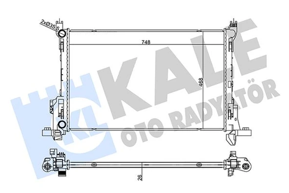 KALE 356320 RADYATÖR TRAFIC 1.6/2.0DCI 14>VIVARO B 1.6CDTI-TALENTO 1.6D 16 > MT 26MM AL/BRZ 748X468X26 -93868353 214104344R-4422502-6000618061 ürün görseli 1