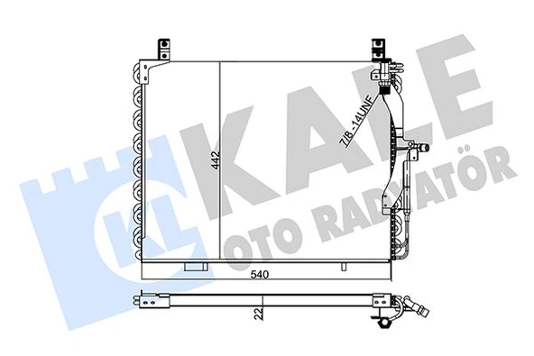 KALE 354055 KLIMA RADYATORU MERCEDES W124 S124 A124 C124 A1248301970 ürün görseli 1