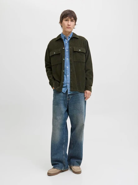 JJEPERFECT CORDUROY OVERSHIRT LS SN Rosin Rosin L - Resim 3