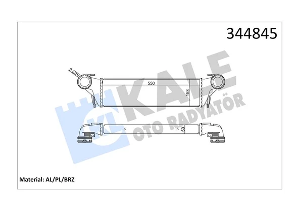 KALE 344845 TURBOSARJ RADYATORU BMW M57 X5 E53 00>06 17517791231 ürün görseli 1