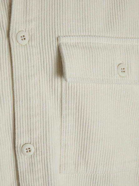 JJEPERFECT CORDUROY OVERSHIRT LS SN Antique White Antique White XL - Resim 7