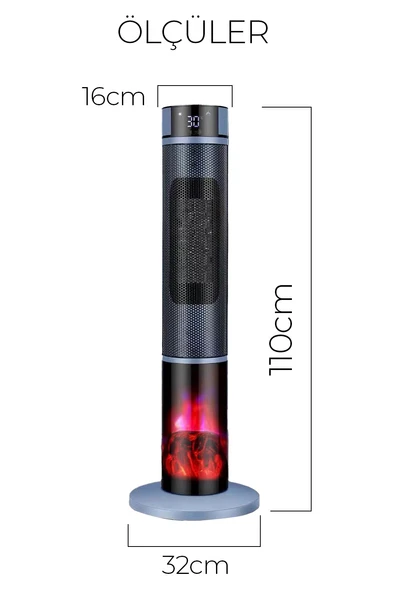 Robo Şömineli Kule Tipi Dikey Isıtıcı - 7