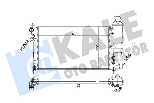 KALE 351845 RADYATÖR AL/MKNK SAXO 01 >-PEUGEOT 106 II 1.1-1.4-1.6 95 > 1301.HX-1301.SX-1301.SY-1301.SZ ürün görseli 1