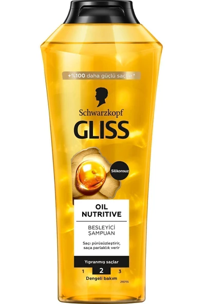 Gliss Oil Nutritive Besleyici Şampuan Yıpranmış Saçalar 400 ml - Resim 2